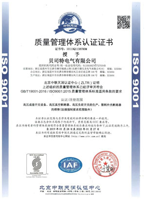 2019-ISO-9001質(zhì)量管理體系認(rèn)證證書(shū)-中文版