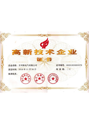 高新技術(shù)企業(yè)證書(shū)